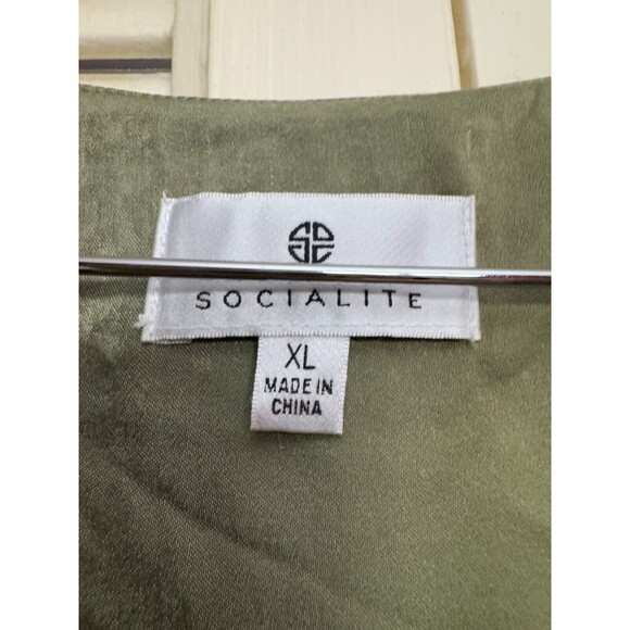 SOCIALITE Nordstrom bias cut long sleeve green midi dress SZ XL - Picture 2 of 6